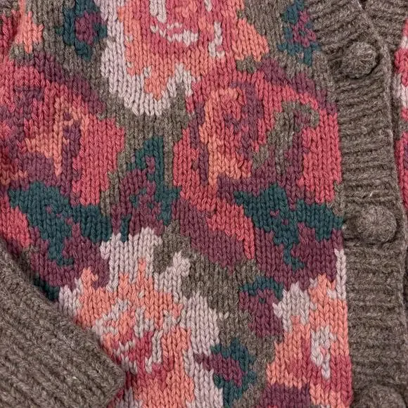 JH Collectibles Vintage Lambswool Cardigan Sweater Women's S Brown Autumn - Picture 5 of 10